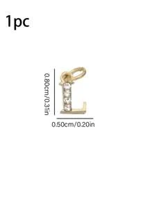 26/1 件，26 个英文字母美甲饰品，带水钻，合金字母美甲配件，DIY 美甲珠宝，美甲字母饰品，吊坠字母 3D 美甲饰品，用于丙烯酸指甲的美甲宝石和水钻，美甲穿孔饰品，美甲珠宝 - 彩色 - 查看 26