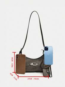 Dedoo Retro Bag 1PC Y2K Gothic Fashionable Type Rivet Decoration Vintage Block Decoration Women's Shoulder Bags And Shoulder Botes Are Adjusted For Daily Travel, Fashion Niche Design, Steampunk, Goth,Bag For Women, Cool Girls Street Wear,Peferct For Music Festival, Concert, Rock Style Bag For Women - màu đen - Xem 9