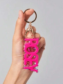 1pc Multi-Color Option To Customize Personalized Acrylic Name Keychain, Custom Lettering Keyring, Colorful Glitter Pendant, DIY Name And Date, The Perfect Gift For Special Occasions Mother's Day Valentine's Day Gift Back To School Gift Ideal Gift For Men And Women Birthday Gift Christmas Gift