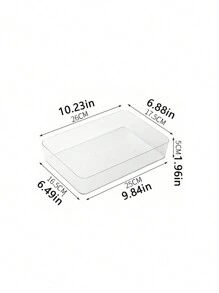 1/4/5/6件套极简透明抽屉收纳盒，化妆品整理盒，4种尺寸可选 - 多用途收纳，适用于书桌、橱柜、梳妆台，可存放化妆品和护肤品，家居装饰，卧室 - 透明 - 查看 13