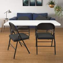 Deluxe Fabric Padded Folding Chair, Black, 4 Count - 4 - 查看 6