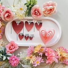 6pcs Heart Shaped Soft Clay Cutter Molds, Tools For Making Earrings And Jewelry Valentines