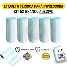 Kit 5 Rolls Of White Thermal Adhesive Label Rolls 57mm X 15mm 480 Labels Mini Printer - 57x15mm - Xem 1