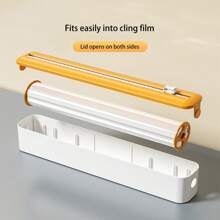 Kitchen Wrap Dispenser With Foil & Cling Film Cutter Box, Fresh Bag Cutting Holder, Trash Bag ,Convenient And Fast For Kitchen, Plastic Bag Storage Rack