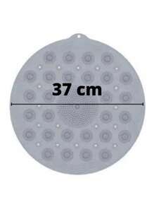 Round Silicone Shower Mat Non-Slip Massager Cleaning Feet Bath - Xám - Xem 8