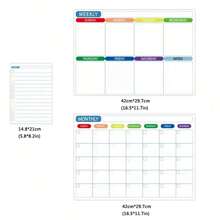 1 Set de imanes para refrigerador que incluye tablero de notas, planificador mensual, planificador semanal, planificador diario, bolígrafo magnético de color, borrador de pizarra blanca, calendario (diario, semanal, mensual)