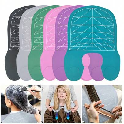 1pc Silicone Hairdressing Cape, Prevent Hair Breakage, Hair Cutting, Coloring, Perming Shoulder Pad, Plaid Hair Cutting Cape, Striped Hair Cape