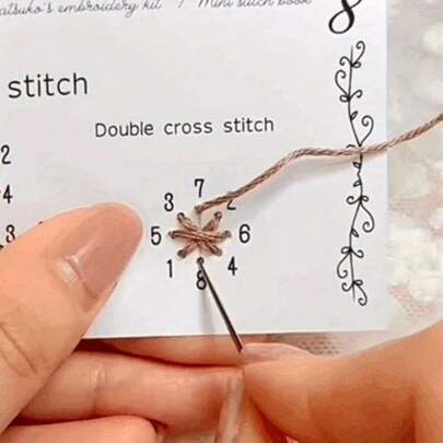 Gör-det-själv-sömnadskortsats - minihantverksbok för nybörjare och hobbyister, lär dig olika tekniker, lämplig för broderi- och sömnadsprojekt, 2025 kreativt hantverksset, minisömnadssats för nybörjare för att förbättra dina sömnadsfärdigheter, perfekt för att lära dig olika sömmar, perfekt val för broderi Och syentusiaster