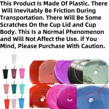 1 pezzo/5 pezzi/6 pezzi/10 pezzi, Tazza in plastica riutilizzabile da 710 ml/24 once, 500 ml/16 once con coperchio e cannuccia, tazza da caffè riutilizzabile per bevande calde e fredde, adatta per bere acqua, latte, avena, tè, succhi, colazione, caffè, bevande, ecc., adatta per caffetterie, case, ristoranti, feste - Blu - Visualizzare 10