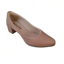 Women's Pumps Low Thick Heel Comfortable Formal Shoes - 米色 - 查看 5