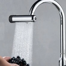 1個多功能水龍頭轉接頭，6種出水模式，適用於浴室浴缸洗臉盆廚房水龍頭，水槽水龍頭更換配件，居家必備 - 銀色 - 查看 5