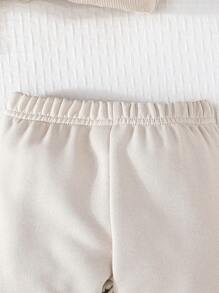 2 Pieces Baby Girls Flower Print Sweatshirt Top And Skirt Outfit, Children/Toddler Warm Sports Outdoor Set