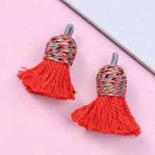 2 chiếc 13*33mm Bohemian đầy màu sắc thủ công tua rua mặt dây chuyền làm đồ trang sức vòng tay vòng cổ bông tai móc khóa tự làm vòng hoa trang trí nhà thủ công - tua - Xem 23