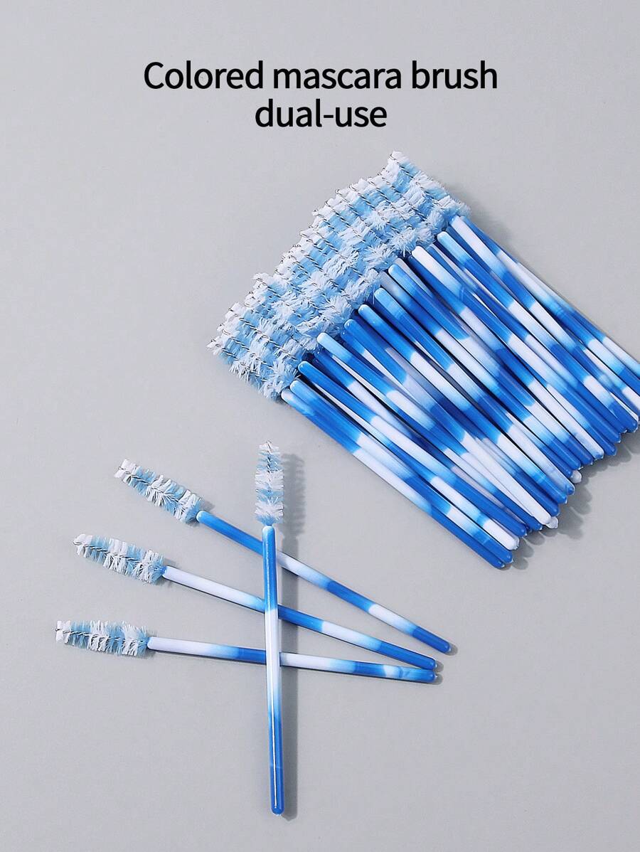 Bộ 25 cọ chải mascara hai màu & cọ chải lông mày, cọ xoắn ốc, cọ nhỏ, dụng cụ uốn mi nhiều màu và cọ chải lông mày, dụng cụ trang điểm cầm tay đa năng