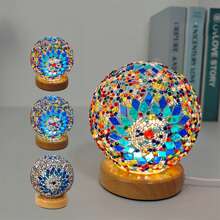 Đèn ngủ Bohemian bằng thủy tinh khảm trang trí nhà cửa đèn bàn phòng ngủ với bầu không khí tiệc tùng xung quanh cao cấp - Nhiều màu - Xem 13