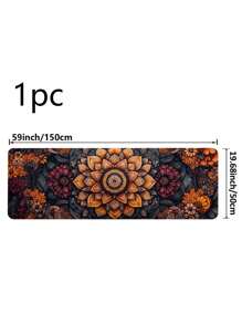 1/2 件厨房地垫，复古印花图案厨房门垫，可机洗，防滑，柔软耐用的涤纶地毯，适合日常家居装饰，适合所有季节 - 亮橙色 - 查看 17