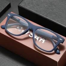 RIVSAR, Reading Glasses For Men New Square-Shaped Fashion Solid Color Minimalist, Reading/Sewing/Business/Casual/Daily Wear Unisex Reading Glasses, 4 Colors, Spring-Hinged Square Frame, Metal Rivet Decor, Suitable For Anti-Slip Sports, Computer Anti-Glare, Comfortable Reading, Anti-Eye Fatigue Reading Glasses, Portable Design Fits Various Face Shapes, Black, Red, Blue, Green, 7 Diopter Options, A Gift For Parents, Holiday Gift, Comes In Retail Gift Box - Transparent - View 20