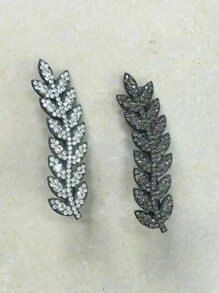 2pcs/4pcs Rhinestone Wheat Ear Hair Clip,Bangs Clip,Delicate Side Clips,Nape Hair Clips,Sweet Half Up Hair Clips