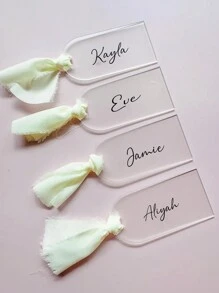 Arch Frosted Acrylic Wedding Place Cards / Bridal Hanger Name Tags / Wedding Luggage Tags / Wedding Favour Tags / Wedding Gift Name Tags, Multi-Functional, Ornamental, Reusable, Exquisite, Stylish, High-Quality, Colorful, Modern, Custom, Personalized, Unique, Tea Room, Home, Garden, Office, For Anniversaries, For Valentine's Day, For Mother's Day, For Father's Day, For Graduation, For Weddings, For Housewarming, Wedding Essentials, Customized Party Accessories, Warm Ambience