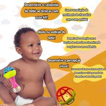 Baby Teether Rattle Kit Sensory Toy For Baby Colorful Ball - 啞鈴 - 查看 4