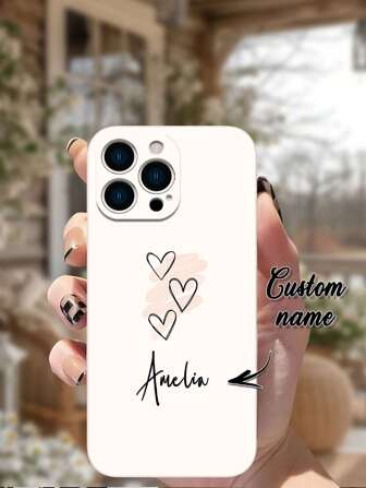 Personalisiertes Handyhülle mit Herz-Valentinstag-Motiv, kompatibel, kann mit Name, Buchstabe, Slogan personalisiert werden, stoßfest, kratzfest, fingerabdruckfest, TPU Softrahmen, sinnvolle Wahl als persönliches, Partner-, Familien-, Freundschafts-, Geburtstags-, Jahrestags-Geschenk, stilish, farbig, vintage, niedlich, schlicht, Lustig, maßgefertigt, individuell, einzigartig, ideales Geschenk für ihn, ideales Geschenk für sie, Freund, Freundin, Familie, Freunde, Großeltern, Paar, für Jahrestage, für Geburtstage