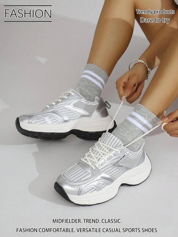 Sneaker di e di nicchia con platform per donna, sneaker casual chunky, adatte per primavera/autunno