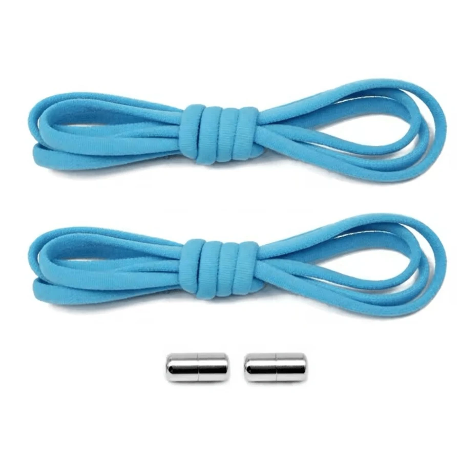 Elastic Shoelace For Sneakers With Candy Colors Screw Closure For Adults And Children - 藍色 - 查看 1
