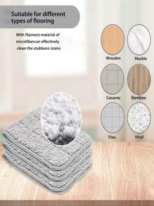 1/2 件适用于德尔玛蒸汽拖把 TB500 TB800 替换拖把垫，超细纤维干湿清洁布 - 灰色 - 查看 7