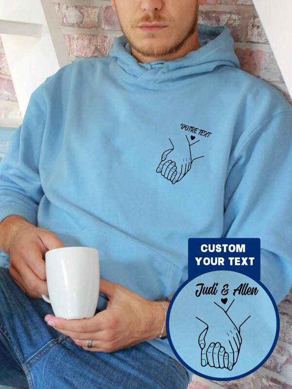 Personalisierter Lustiger Hoodie für Paar - Paar Hände - Geschenk für Freund, Geschenk für Ehemann, Geschenk für ihn | Personalisierter bedruckter Pullover - Matching Hoodie - Jahrestags-Gedenk-Geschenk, personalisiertes Valentinstags-Geschenk Treasurefinds, Hoodie ideale Geschenke für ihn, Familie, Freund, Kinder zu Jahrestagen, Geburtstagen, Kindertag, Feiertagen/Urlaub, Vatertag