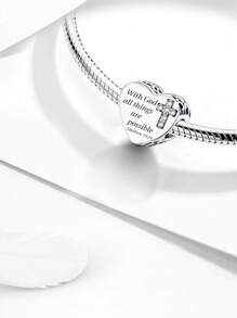 1 pièce Pendentif perle à breloques de cœur de squelette, brave et courageux. Convient pour les bracelets. Bijoux DIY pour femmes.
