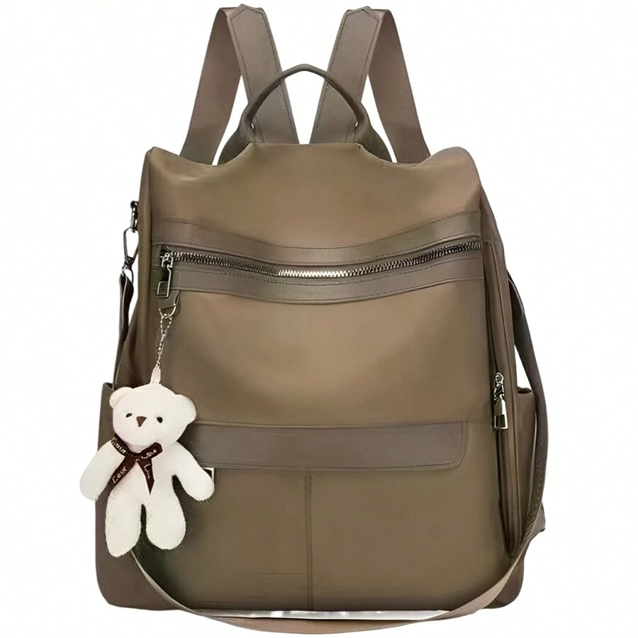 Women's Anti-Theft Waterproof Multipurpose Crossbody Casual Shoulder Backpack - Khaki - View 1