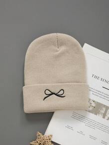 1/2pcs Women Fashion Winter Beanies Hats Scarf Casual Knitted Balaclava Beanie Caps Mufflers Hat For Man Warmer Bowknot Embroidery - Multicolor - View 15