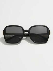 1 件男女通用韩版方形大框渐变金属扭曲镜腿复古优雅奢华欧美潮流户外时尚眼镜，影响者时装秀时尚女士时尚眼镜女士太阳镜海滩配饰复古 Y2k - 彩色 - 查看 3