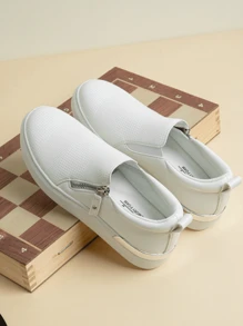 Comfyshoes Women's Fashion Sneakers, Casual Slip On Sneakers, Arch Support Walking Shoes For Women - trắng - Xem 1