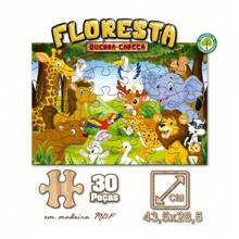 jogo Quebra Cabeça Floresta em Madeira 30 peças pais e filhos infantil jogo divertido