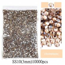 10000/5000 Pcs Bulk Pack 2-4mm Resin Non-Hotfix Rhinestone Loose Flat Bottom Plastic Crystal DIY Sparkly Strass Stones, Diamond Art Supplies