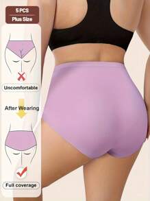 MEIYATING Paquete de 5 bragas reductoras de talla grande para mujer, con diseño de rosas, malla transpirable y cómoda, tipo triangular