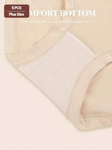 MEIYATING Paquete de 5 bragas reductoras de talla grande para mujer, con diseño de rosas, malla transpirable y cómoda, tipo triangular