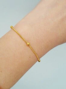 1-2 件简约欧美风格 G23 不锈钢圆蛇链脚链，适合男女情侣日常节日聚会佩戴