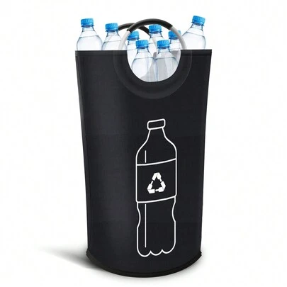 Thùng rác nhà bếp dung tích lớn bằng nhôm, thùng thu gom chai có tay cầm mềm, không tiếp xúc với thực phẩm, thùng đựng rác thủy tinh dùng cho gia đình và văn phòng