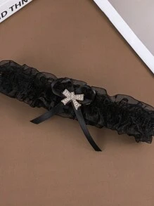 1pc Multi-Color New Bride Sexy Lace Leg Garter, Adjustable Lace Trim High-End Bridal Wedding Decoration Accessory