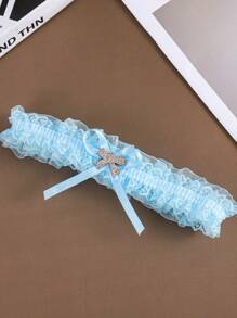 1pc Multi-Color New Bride Sexy Lace Leg Garter, Adjustable Lace Trim High-End Bridal Wedding Decoration Accessory