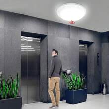 LILIIN LILIIN 15W 24W lampa sufitowa LED zimna biel ciepła biel z czujnikiem ruchu i przełącznikiem DIP Ultracienka lampa sufitowa czujnik radarowy kinkiet lampa panelowa LED IP44 do kuchni sypialnia przedpokój