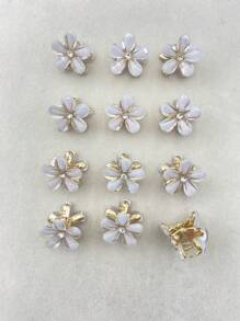 Juego de 8 piezas/12 piezas Pasadores para el cabello de metal y cristal con diseño de flores, ganchos para el cabello, pinzas para el cabello, pinzas para el cabello, sujetadores para el cabello