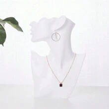 1 pieza Soporte de exhibición de busto de maniquí de resina creativo para almacenamiento de joyas como collares y aretes, modelo de retrato, vitrina, regalo para mujeres - Negro - Ver 26