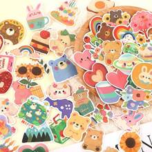 Bộ 108 miếng dán hình gấu màu nước Hàn Quốc Kawaii chính hãng, dùng để trang trí sổ tay, nhật ký và nhiều thứ khác - Một cỡ - Xem 9