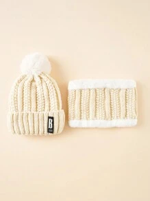 2/3 Peças Conjunto Chapéu, Lenço e Luvas da Moda para Mulheres, Gorro de Inverno Quente de Camada Dupla, Lenço de Pescoço Feminino, Touca Balacrava para Menina