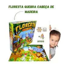 jogo Quebra Cabeça Floresta em Madeira 30 peças pais e filhos infantil jogo divertido