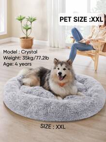 1 chiếc giường tròn bằng vải nhung mềm mại, thoải mái và ấm áp, thích hợp cho mèo và chó lớn, vừa và nhỏ ngủ trong bốn mùa - Nhiều màu - Xem 7