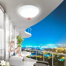 LILIIN LILIIN 15W 24W lampa sufitowa LED zimna biel ciepła biel z czujnikiem ruchu i przełącznikiem DIP Ultracienka lampa sufitowa czujnik radarowy kinkiet lampa panelowa LED IP44 do kuchni sypialnia przedpokój